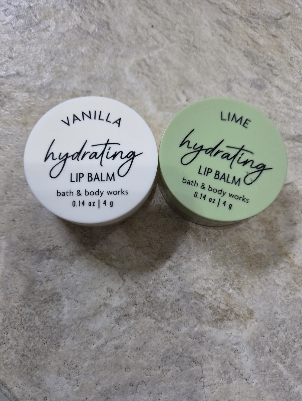 Bath & Body Works Hydrating Lip Balm - Vanilla (White) & Lime (Light Green) Duo